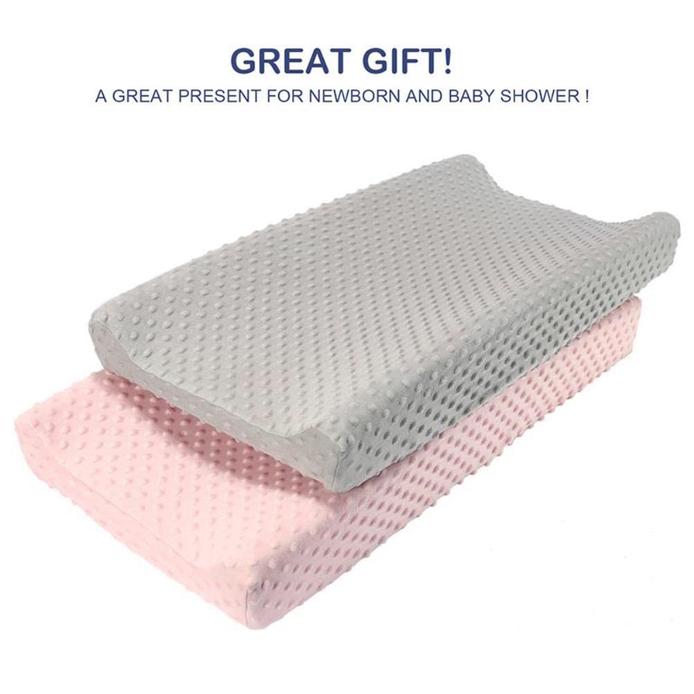 Wickelunterlagenabdeckung Wasserdichte Wickeltischlaken Atmungsaktive Wickelauflagen Für Babys (Gray+Pink) 2 Stück
