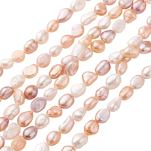 Cheriswelry 1 brin de perles naturelles de style baroque de 8 à 9 mm, perles d'espacement de perles d'eau douce de culture pour la fabrication de colliers, bracelets et anniversaires de mariage