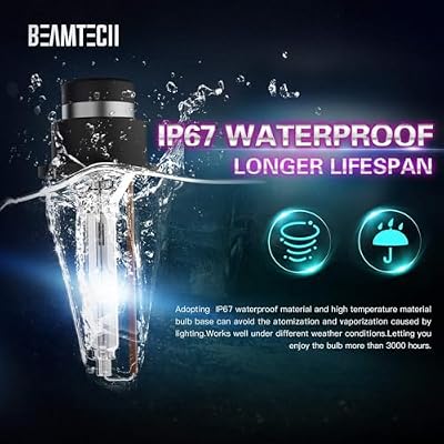 BEAMTECH D2S HID Bulbs,High Low Beam Xenon Replace Bulb Plug and Play 35W 8000K Ice Blue (Pack of 2)