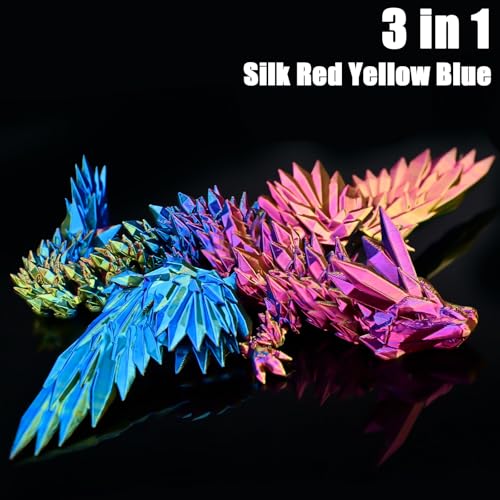 Image of PLA Filament 1.75mm, Silk Rainbow Color PLA Filament, Tri Color 3D Printer Filament Red Yellow Blue, Fit to AMS, 1kg /Spool