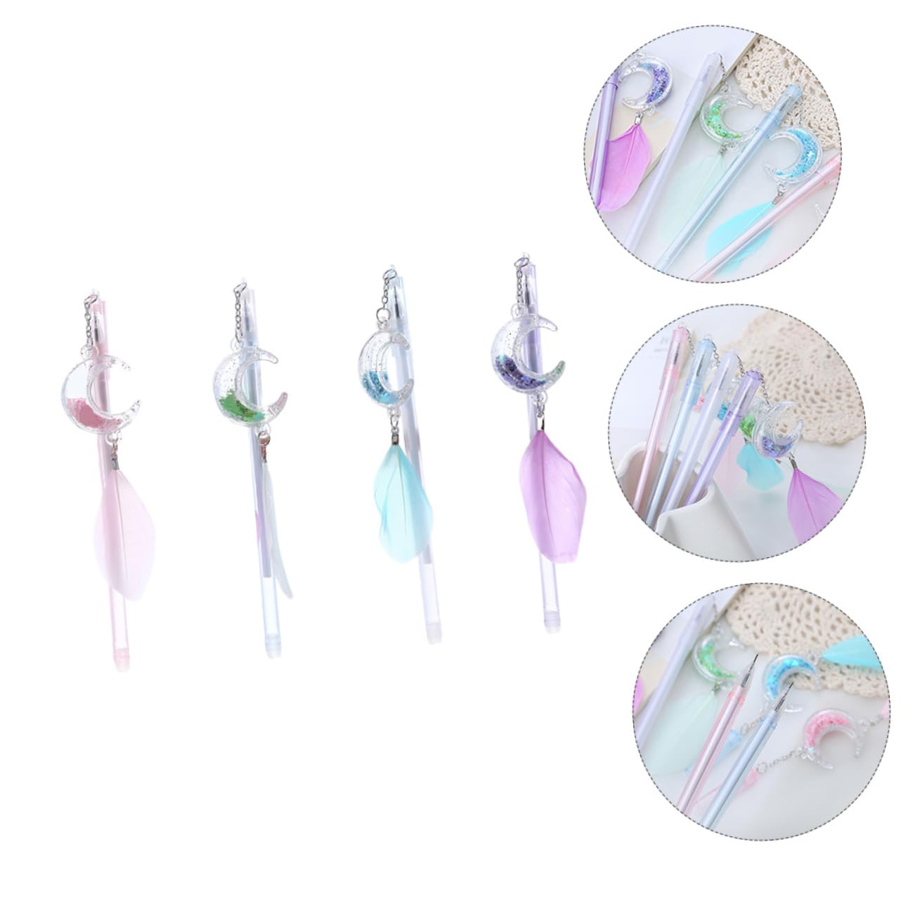 30pièces à Gel Avec Pendentif Lune De à Encre Gel Pour Écoliers Et Étudiants Fournitures Scolaires Et Amusantes