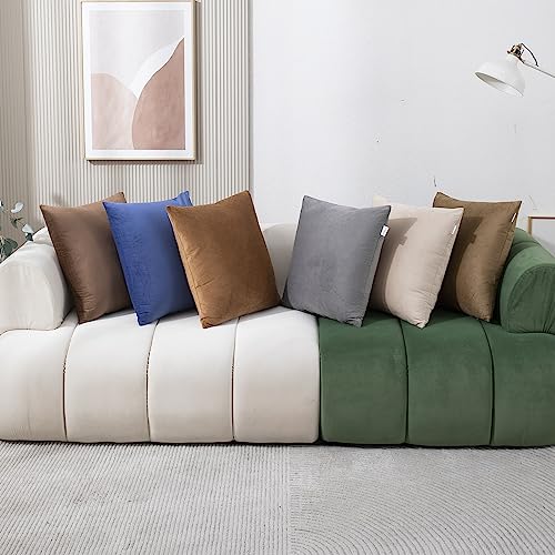 Image of HOKIPO Velvet Cushion Cover 22 Inch x 22 Inch, Cream, Pack of 2 (IN-579-CRM-22IN*2)