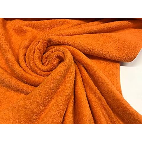 Terry Cloth Orange Towel Fabric 100% Cotton Bathrobe Changing Mat Fabric by the Metre 1 m x 160 cm Cover