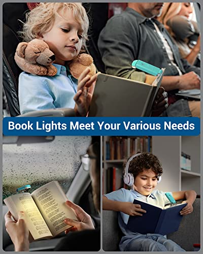 Dewenwils Amber Book Light, Usb Rechargeble Book Light For Reading In Bed, Clip On Book Light, Brightness Adjustable, Sleep Aid Light, Warm White (Blue) #TOP7