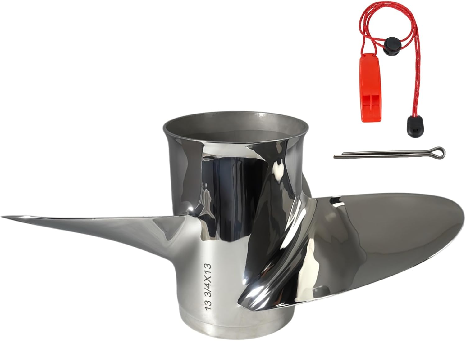 13 3/4x13 Stainless Steel Propeller for Suzuki DF50/DF60/DF70/DF90/DF90/DF100/DF115/DF115/DF115/DF140/DF140 OEM Upgrade Outboard Propellers,15 Tooth, RH