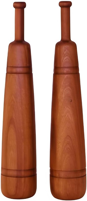 Handcrafted Persian Meels Wooden Indian Mugdar Club | Rosewood Sheesham Clubs for Fitness & Strength Training | Traditional Exercise Club | Made in India | 1 Unit