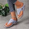 EMUKFD sandals for plantar fasciitis Wedge Flip Flops Wide Fit New Summer Non-Slip Beach Shoes Toe Post Slippers Orthopedic Anti-Slip Walking Sandals Arch Support Outdoor Thong Slides #5