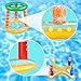 Pool Games Set-8 Inflatable Rings,Inflatable Basketball Hoop,Cactus Toss Game,Cross Toss Game and 2 Inflatable Small Basketballs-Perfect Water Toys for Kids,Teens and Adults