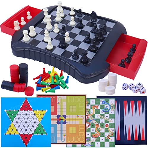 Toyshine 6 in 1 Game Set for Kid and Adults, Magnetic Board with ...