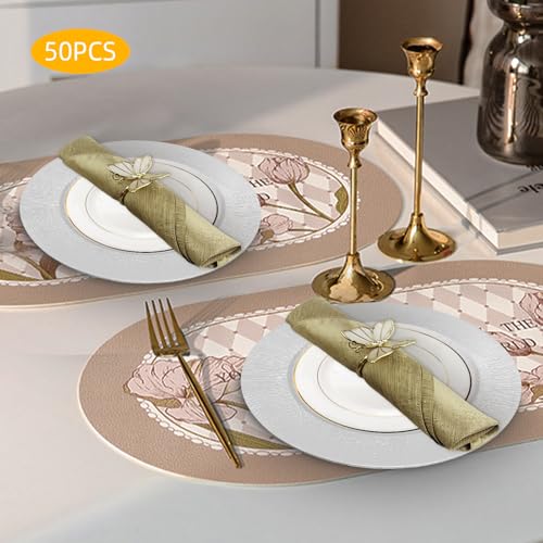 50 Platos Decorativos Plata, Plástico Redondo miniatura 4
