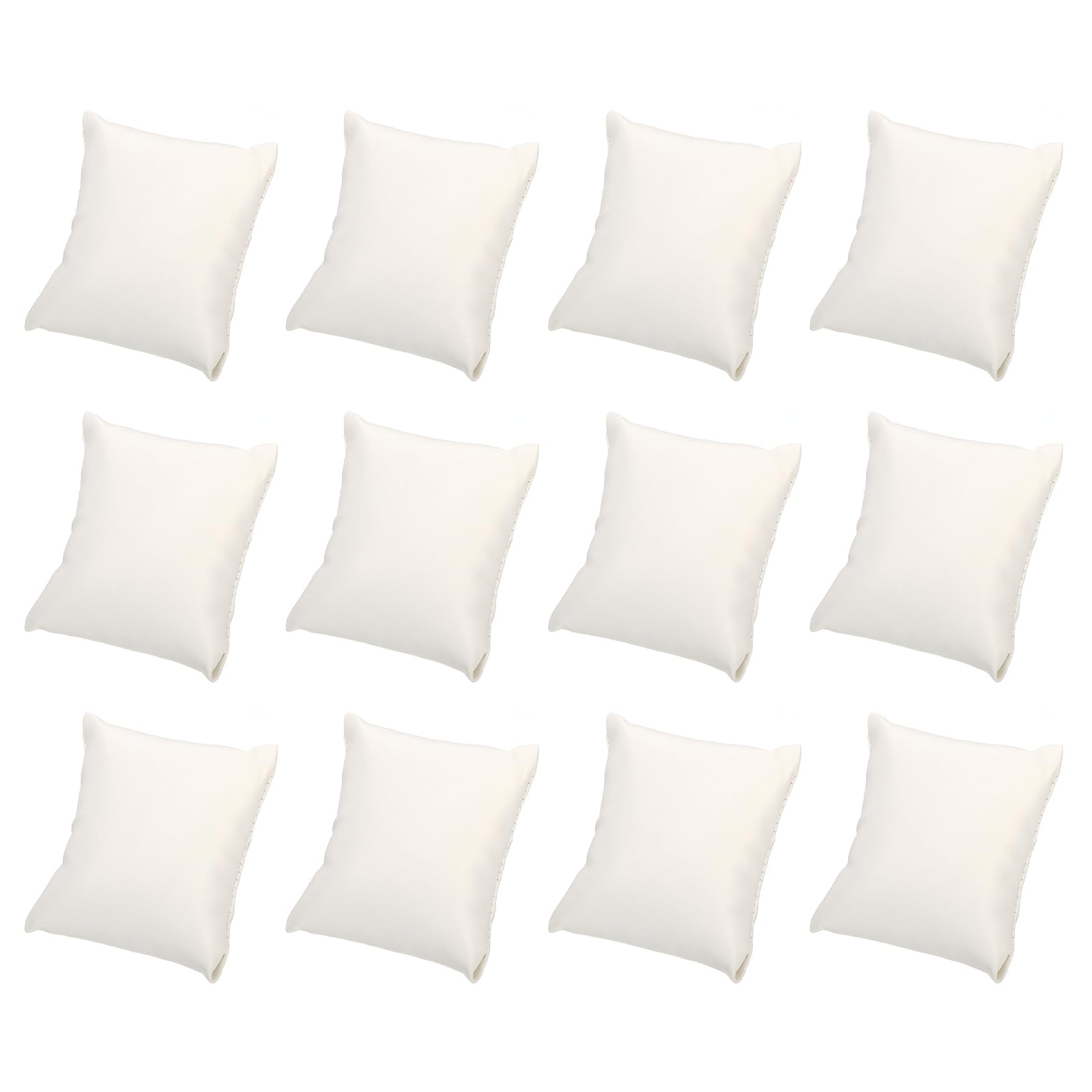 sourcing map 12Pcs Coussin de Montre pour Bracelet, 9 Cm X 8 Cm, en Cuir Pu, Oreillers de Présentation de Bijoux pour Coussins de Bracelet, Blanc