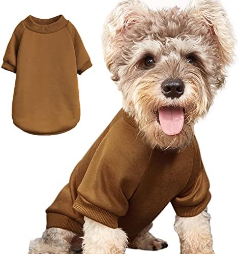 Puppy Sweater for Small Dogs Clothes Warm Winter Cat Clothe Pet Sweatshirt Knitwear Doggie Kitten Clothing, Coffee, Medium
