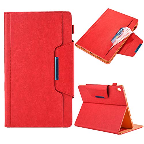 elecfan iPad Pro 11'' Cover Case, Full Body Protective Cover Multi-Angle Viewing Case Stand Shell Lightweight PU Leather Cover for 2018 iPad Pro 11 inch,Red