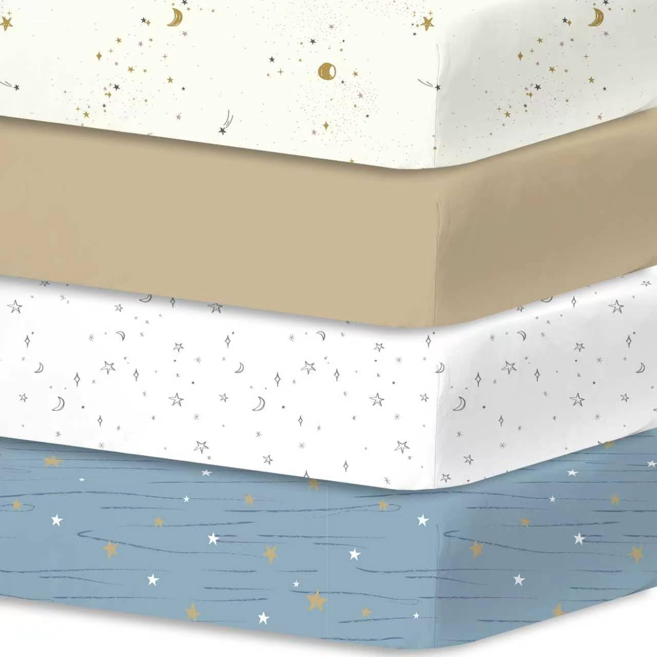 Little Grape Land Cot Bed Fitted Sheets 140 x 70 cm (4 Pack)