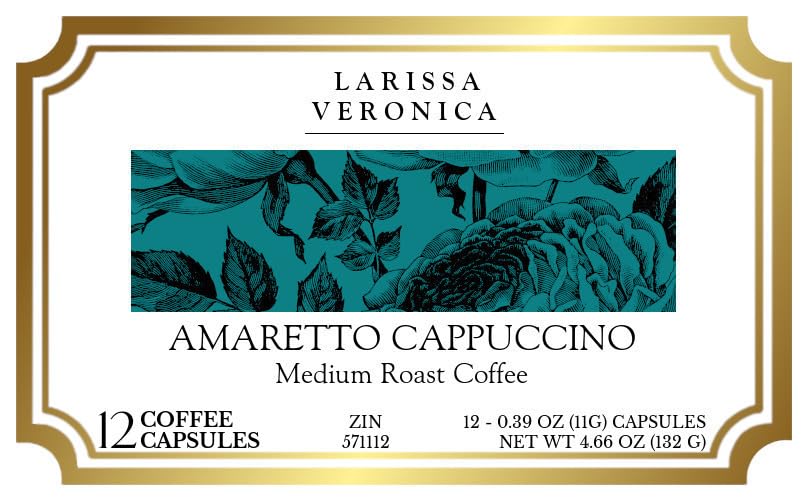 Amaretto Cappuccino Medium Roast Coffee (Single Serve K-Cup Pods) (Gourmet, Naturally Flavored, Whole Coffee Beans) (12 pods, ZIN: 571112) image 4