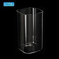 Vista 10 de PATIKIL Jarrones cuadrados de vidrio de 6 x 4 pulgadas, florero con forma de cubo, portavelas flotante transparente, centros de mesa para decoración