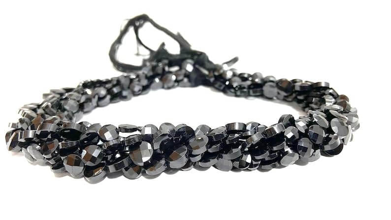 Perles de spinelle noire véritable taillées en facettes, gemmes de qualité pour bijoux