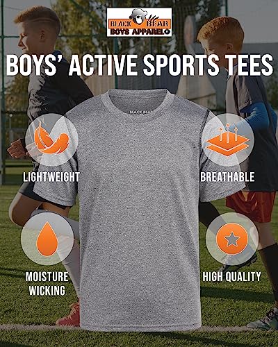 Black Bear Boys Youth Dry Fit T-Shirt - 4 Pack Active Athletic Performance Short Sleeve Shirts for Teens (Sizes: 4-18)2