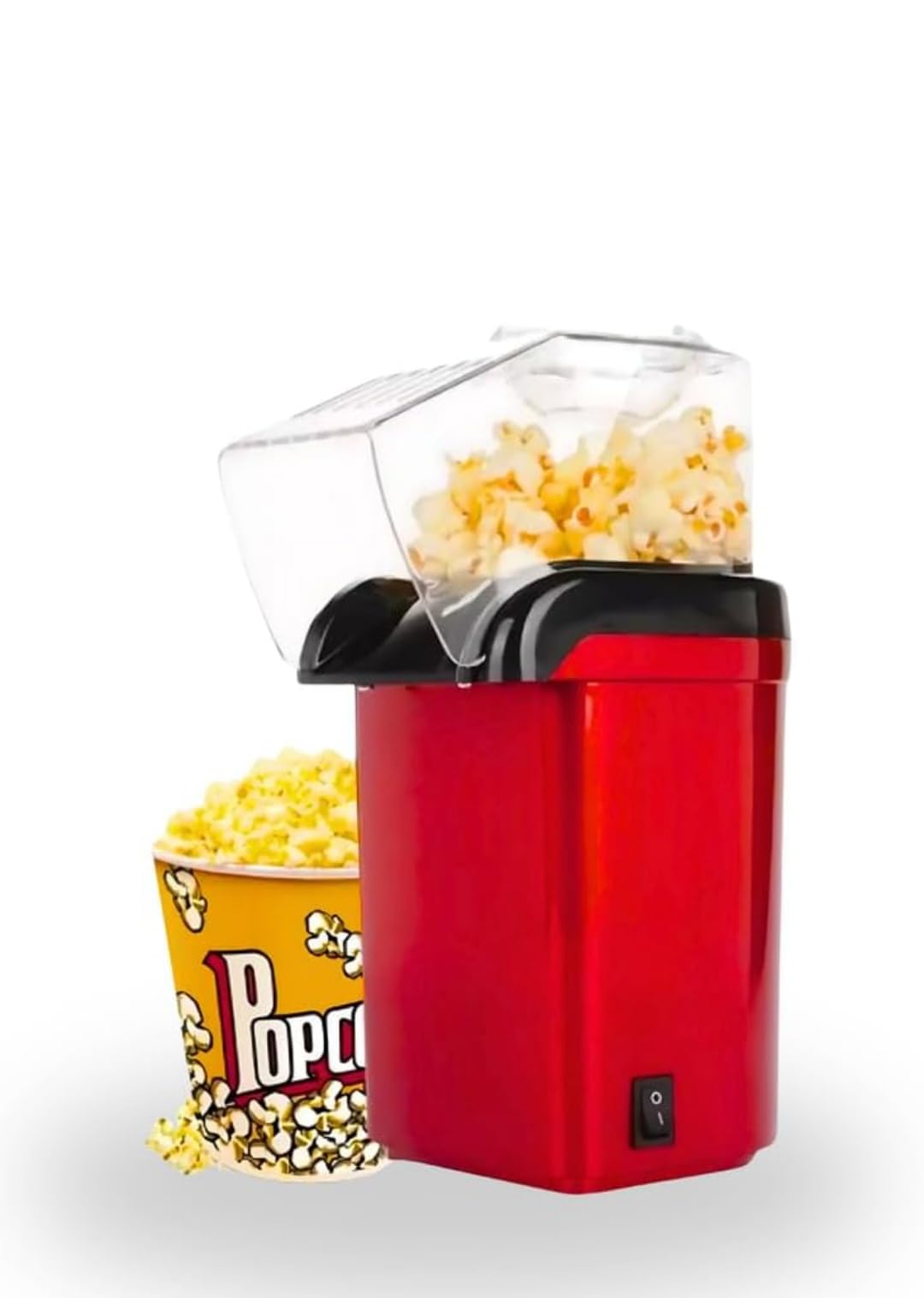 Popcorn Maker for Home Kitchen Hot Air Popper Electric Popcorn Maker Machine 1200W No Oil Needed Healthy Delicious Snack Kids Adults Great Holding Parties Home movie night (Red Color)-image-44