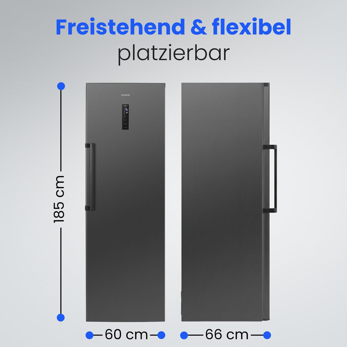 Bomann® Kühlschrank ohne Gefrierfach | XXL Getränkekühlschrank groß | Energieklasse D | 185cm | 2 bis 8°C | 5 Jahre Kompressor-Garantie | MultiAirflow | Fridge | Flaschenkühlschrank | VS 7372 schwarz