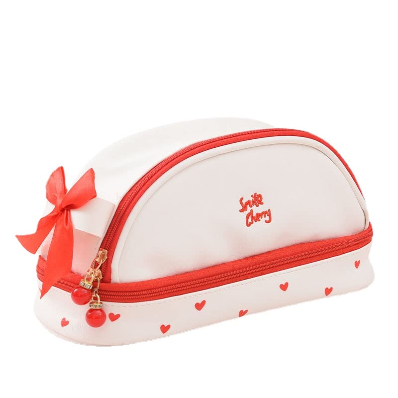 Estuche para lápices de gran capacidad con estampado de fresa y f...
