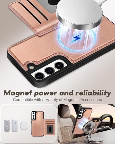 Uppuppy for Samsung Galaxy S21 FE Wallet Case with Card Holder,Rose Gold - image 3