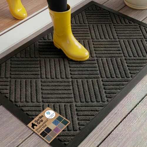 GORILLA GRIP 100% Waterproof All-Season WeatherMAX Doormat...