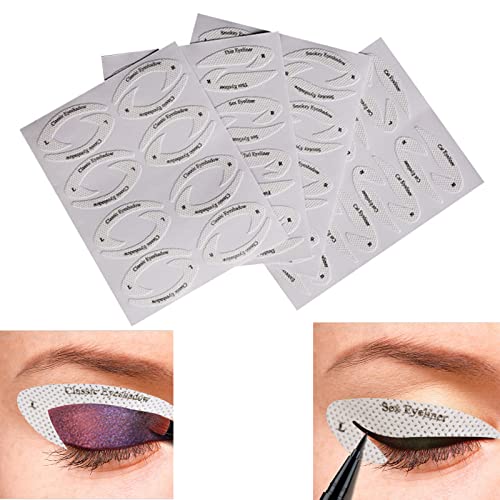 64PCS Eyeliner Schablone Lidschatten Schablone Eyeliner Schablone Sticker & Lidschatten Schablonen Sticker Kit Augen Make up Schablone Cat Eyes Make up Tool Eyes Winged Eyeliner Tape