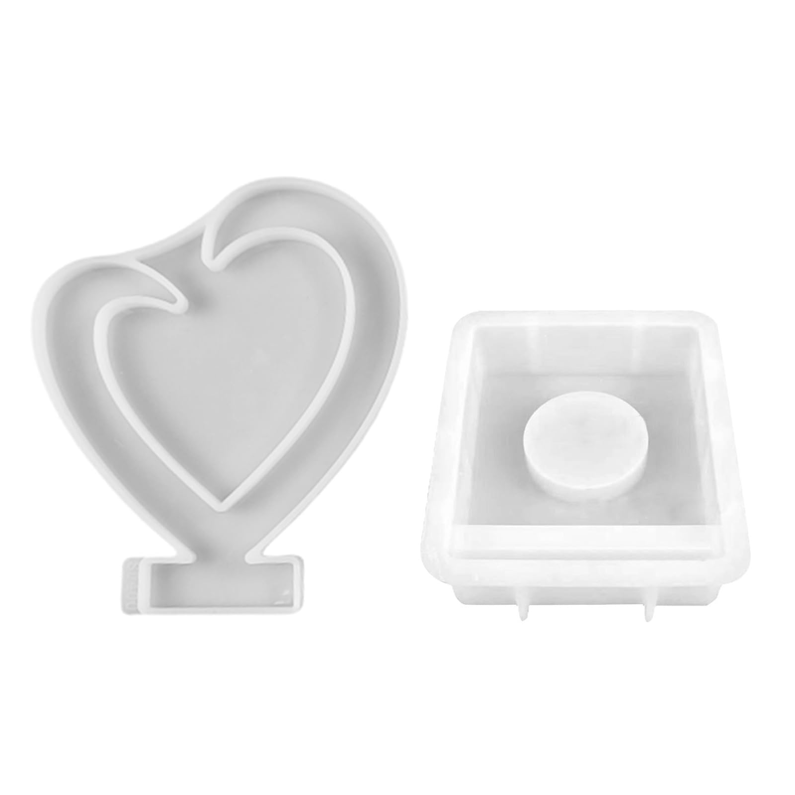 Kalttoy With Square Base Holder Silicone Molds Love Shape Candlestick Molds Resins Castings Combination Decorative Candlestick Silicone Love Shape Holder Resins Castings