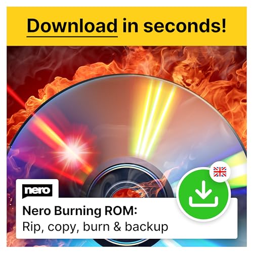 Nero Burning Rom | The original burning software | CD DVD BluRay | Burn | Copy | Rip | Windows 11 / 10 / 8 / 7 | 1 Device | Unlimited license | Activation code per email