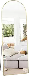 Espelho de Corpo Inteiro Arco 170x70cm Moldura Preta Dourada em Alumínio Chão e Parede (Dourada)