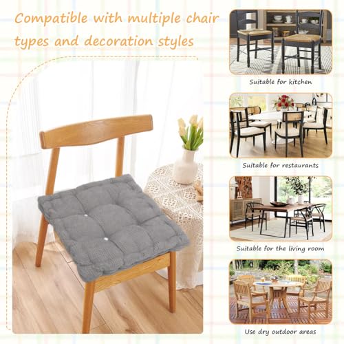 2er Set Sitzkissen, 40x40cm Stuhlkissen für Indoor und Outdoor aus Dicke Polsterung Steppkissen Bodenkissen Bank und Gartenstuhl Quadrat – Bild 4
