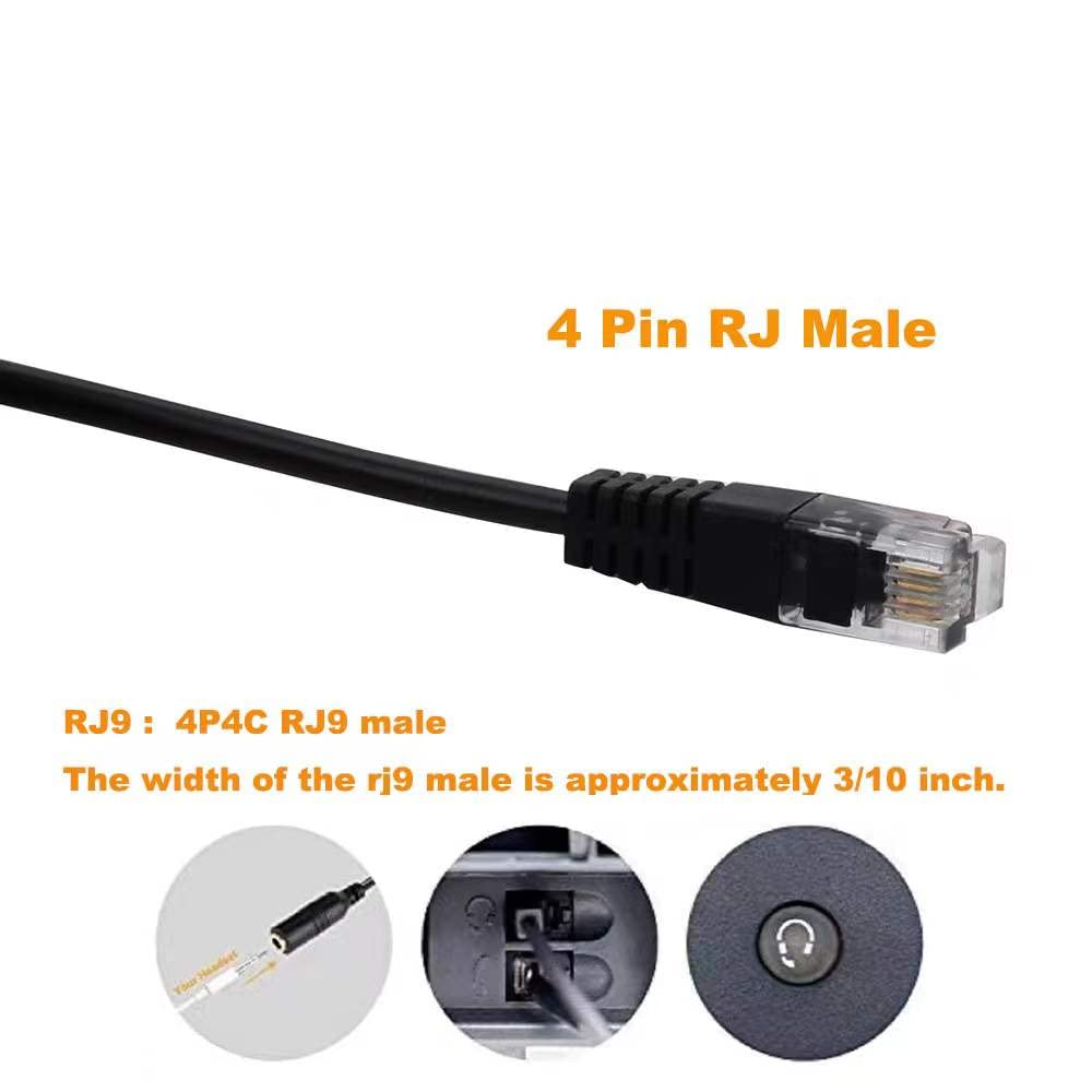 Convertitore adattatore per cuffie standard femmina RJ9 a spina da 3,5 mm per telefono e amplificatore Plantronicss: M10 M12 M22 e MX10 Vista adattatori modulari (confezione da 1)