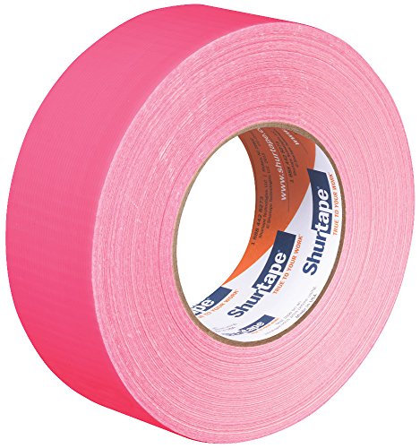 Image of Shurtape PC 619 Specialty Grade, Fluorescent Cloth Duct Tape, Hi-Visibility Social Distancing Marking, 48mm x 55m, Fluorescent Pink, 1 Roll (110500)