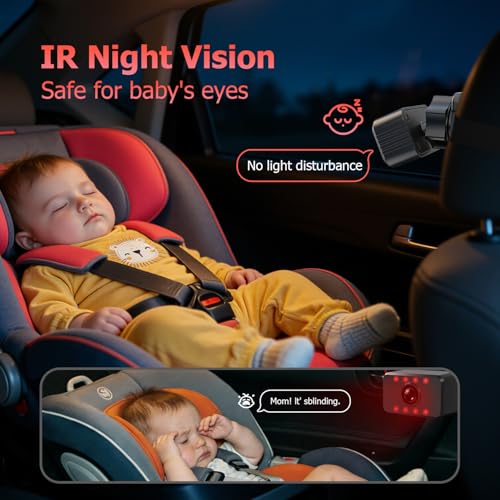 Image of Itomoro Baby Car Camera for 2 Kids - 7 inch HD 1080P Split Screen, USB Powered Dual Car Camera Monitor with 150 Wide View & IR Night Vision, 360 Adjustable, Easy USB Installation for SUVs /Minivans