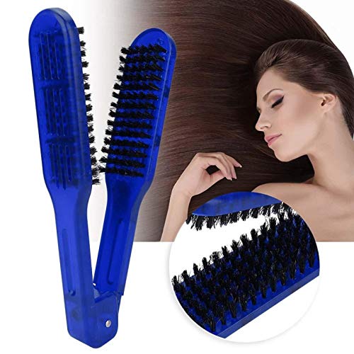 Peine alisador de cabello estilo V azul miniatura 4