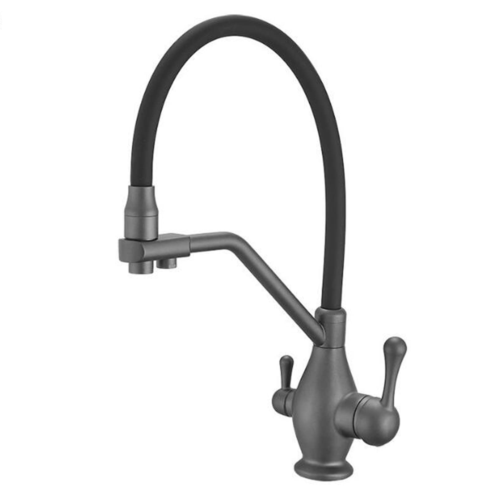 BHFPFZA 3Way Kitchen Water Filter Faucet Multifunctal 3in1 Mixer Tap Brass Drinking Water Faucet Slish Grey Design for Easy Installat and Clean Water Access