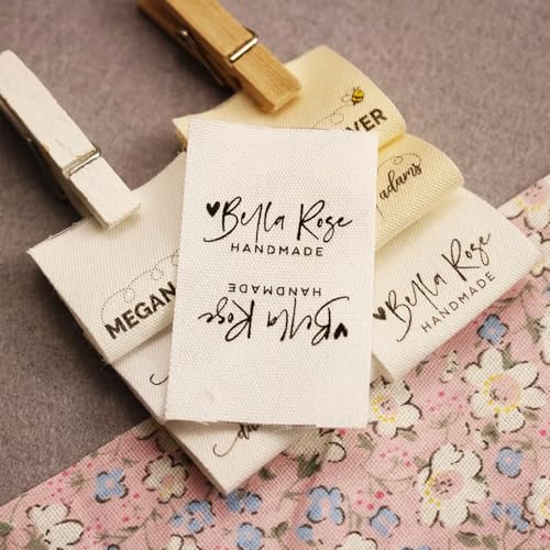 Etiquetas De Ropa Personalizadas, Etiqueta De Cinta De Algodón Orgánico Personalizada, Etiqueta De Costura Con Logotipo O Nombre, Lavable, Con Amor(30x60mm)