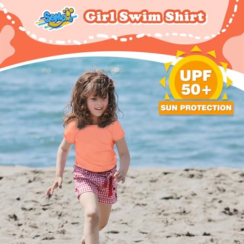Image of Semois Boys Rash Guard Swim Shirt Short Sleeve Swimwear Toddler Kids Youth Rashguard Water Shirt UPF+ 50 Quick Dry Shirt