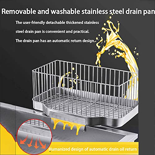 TreeSouth Fritteuse Gasfritteuse 25l Kommerzielle Tischfritteuse 50-300°c, Dicker Edelstahl, Ölrücklaufwanne, Mit Stativ… – Bild 3