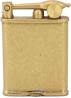 Edlcur Isqueiro de óleo a gasolina com roda de pederneira recarregável cigarro de cigarro de metal vintage antigo isqueiro trench isqueiro reutilizável à prova de vento, isqueiro de chama suave, Aa