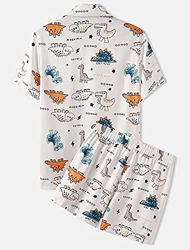 Image of Men's Poly Lycra Digital Printed Shirts with Pajama Shorts Night Suit Set