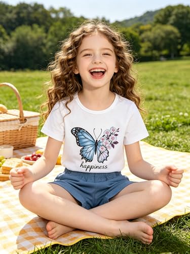 Image of KIDLAGA Girls Two Piece Sets Cherry Pattern Short Sleeve Shirts and Shorts Set With Pockets Girls Summer Outfits Size 7-14