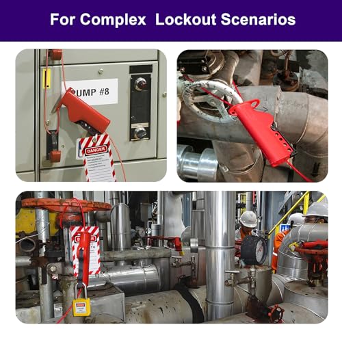 Boviisky Bloqueio de cabo de identificação de bloqueio, 1 pacote de trava de cabo ajustável, cabo de