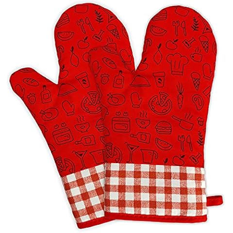 CLEVERFECT Kitchen Oven Mitts (Ruby) Cover