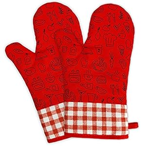 Kitchen Oven Mitts (Ruby)