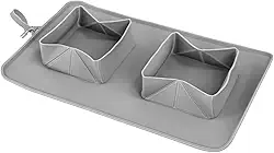 Comedouro e Bebedouro Pet 600ml de Silicone Compacto e Portátil Ideal Para Viagens