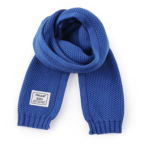 Image of PESAAT Kids Winter Infinity Scarf Knit Cotton Toddler Boy Girls Scarves