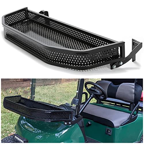 HECASA Front Clay Outer Cargo Basket Compatible with 2008-up EZGO RXV Golf Cart Black Cargo Storage w/Mounting Brackets (Hardware Included)