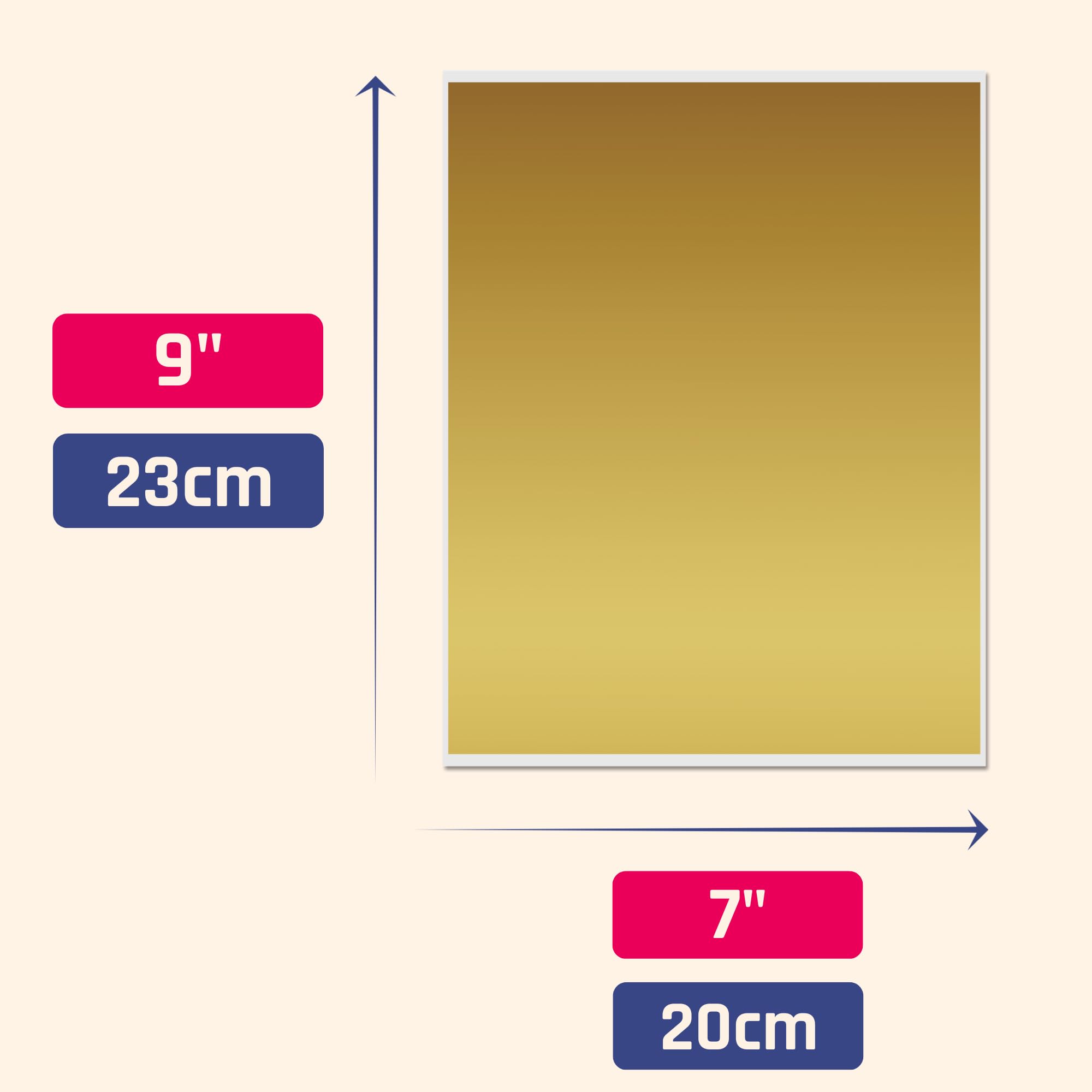 Grand DIY Cartes à gratter Autocollant (Scratch Card) - 235 x 200 mm, Or, 20 Feuilles